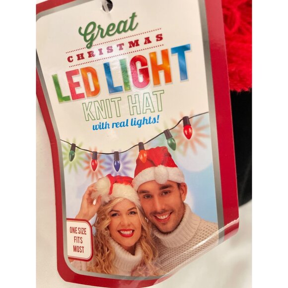 Great Christmas LED Light Knit Hat With Real Lights Holiday - Picture 7 of 8
